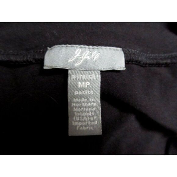 J. Jill Black Button Front V-Neck Long Sleeve Rayon Stretch Top SZ PM Side Vents - Picture 5 of 5